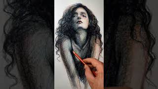 نقاشی چهره زیبا با مدادرنگی | drawing easy and beautiful