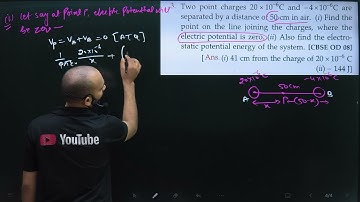 Pfp-3 Electrostatic potential and capacitance SL Arora :  two point charges 20*10^(-6) C are seperat