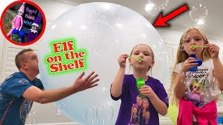 Biggest Bubble Wins!!! Elf On The Shelf Challenge Day 21!