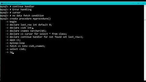 Continue Handler in MySQL