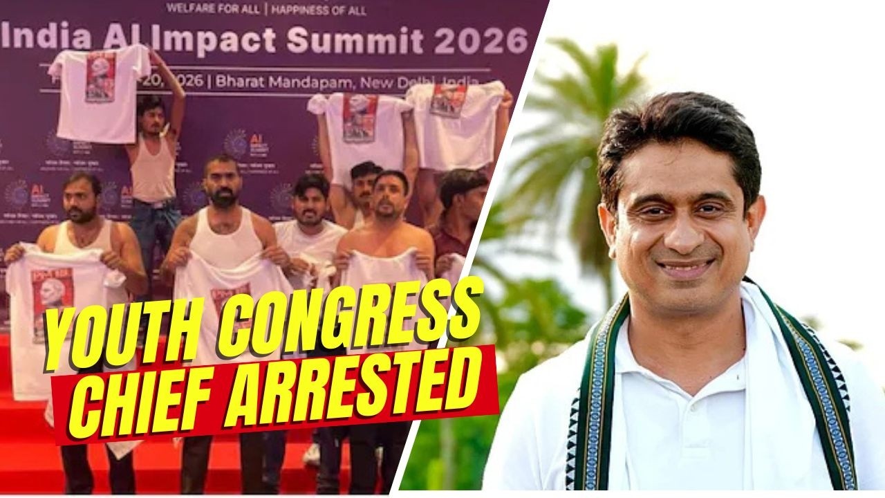 Rahul Gandhi | Modi | Indian Youth Congress Chief Arrested Over ‘Shirtless’ Protest At AI Summit