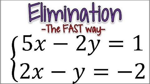 The FASTEST Way to Solve a System of Equations...Elimination