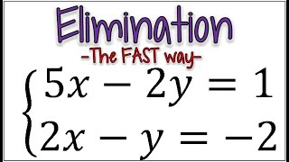 The Fastest Way To Solve A System Of Equations...elimination