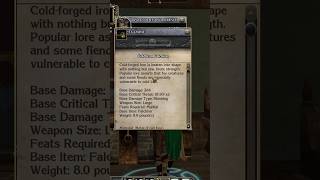 How to Craft Cold Iron Falchion in Neverwinter Nights 2 Short