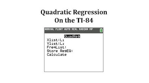Quadratic Regression on the TI-84 (Newer OS)