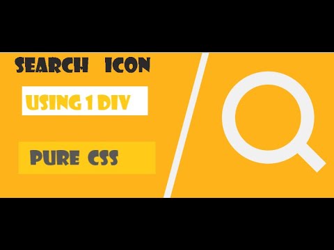 SEARCH ICON USING CSS & HTML | SINGLE DIV CODE - YouTube