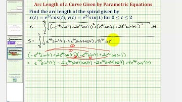 483 Example Determine arc length of a spiral given by parametric equations