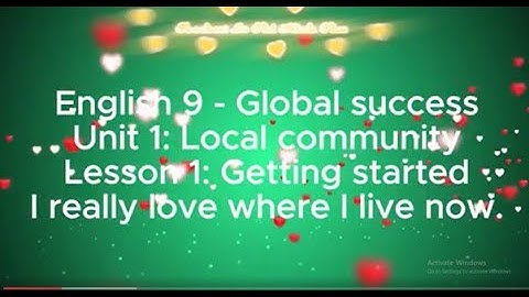English 9: Unit 1: Local community - Getting started (Global success)