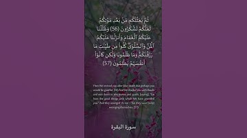 56 -57 سورة البقرة: التلاوة المعبرة مع الترجمة الإنجليزية