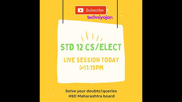 Std 12th Computer Science / Electronics Live Session doubts solving #hsc_2022 #boardexams2022