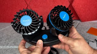 Electric Dual Fan Head Car Fan Review - Dashboard Car Fan