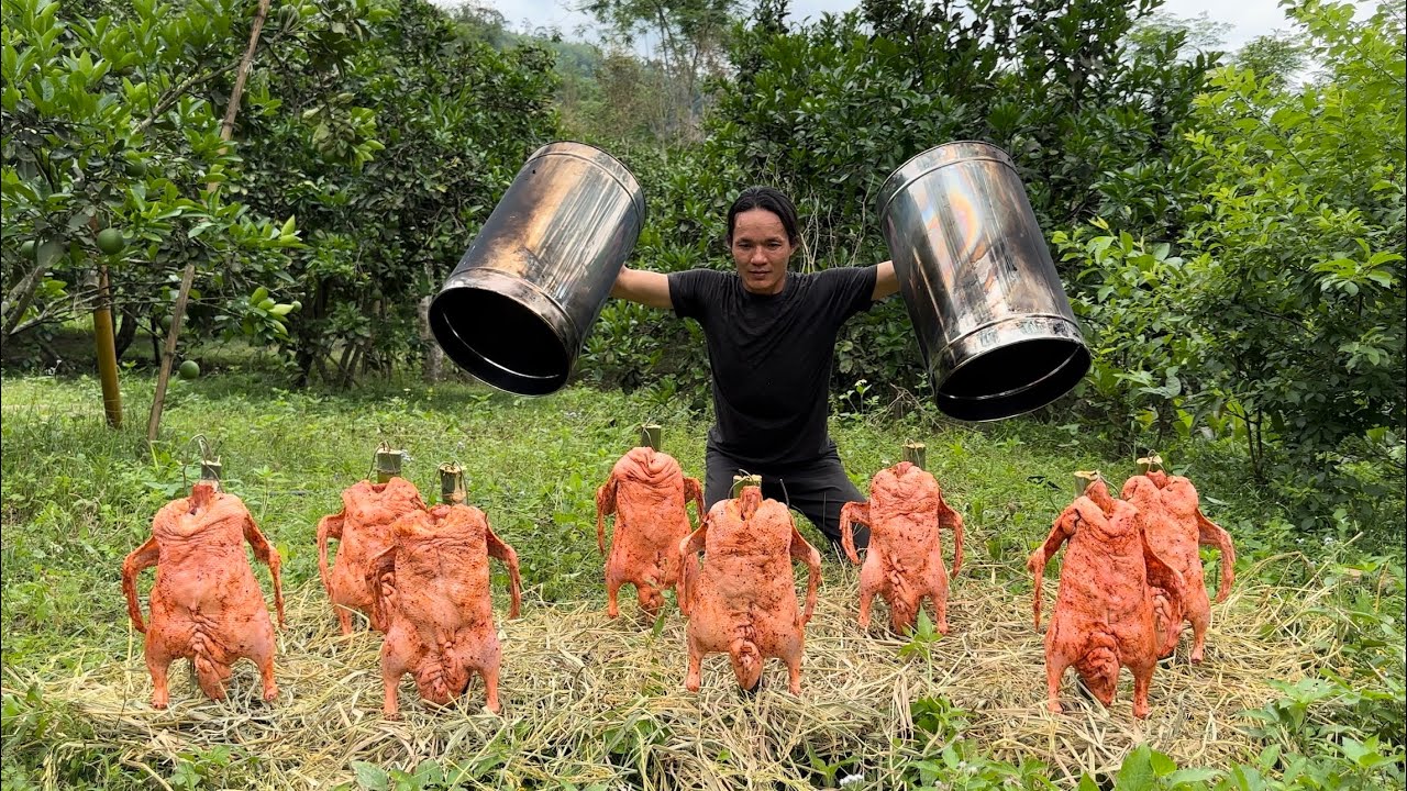 Harvesting Roasted Ducks to the market to sell, Cooking recipe, Vàng Hoa, king kong amazon