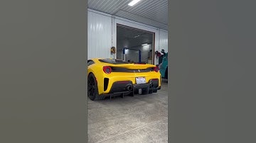 Ferrari 488 pista with full straight piped gintani exhaust