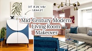 Bright MidCentury Modern Style Living Room Makeover