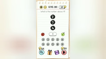 Brain Test Level 283 What is the number above 4 ? Answer