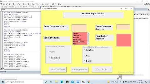 Visual Basic Lecture 6 On Line Super Market Project