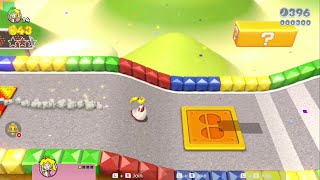 Super Mario 3D World - 3-6 Mount Must Dash - All Green Stars & Stamp 100% Gameplay Walkthrough