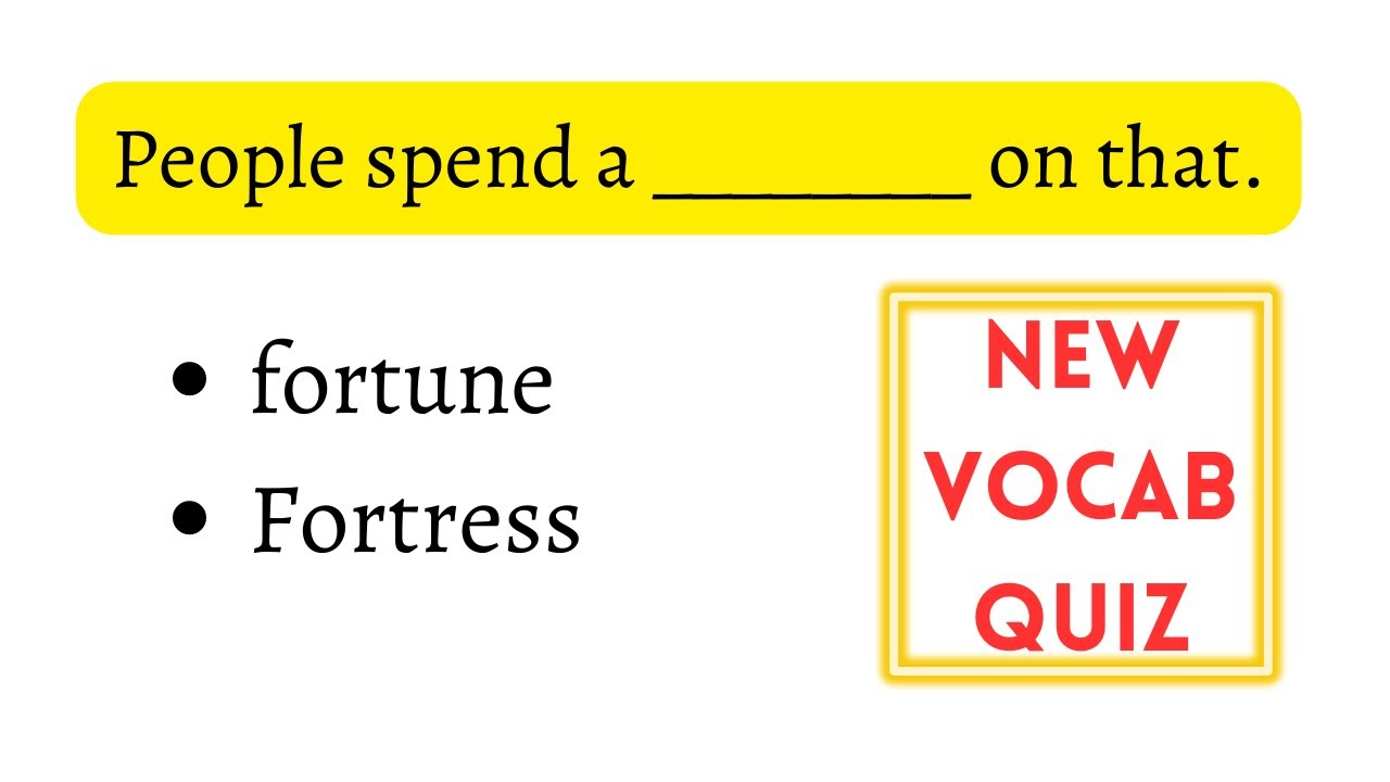 English Vocabulary Test I Easy Vocab quiz YouTube