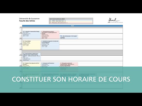 L'horaire des cours en Lettres