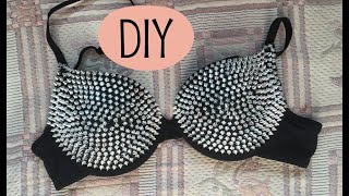 Cómo bordar un corpiño/sostén con tachas, púas, pinches, etc! DIY | Lali Verónica