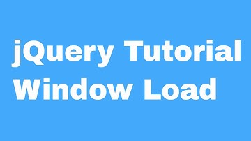 jQuery Tutorial Window Load