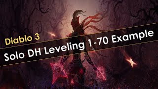 Diablo 3 Demon Hunter Solo Leveling 1 to 70 in 1:42 Example