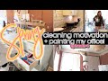 SPRING CLEAN, PAINT, & ORGANIZE | PAINTING MY OFFICE! | 2021 MOTIVATION