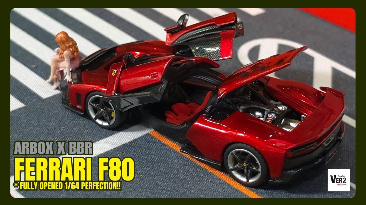 AR Box BBR 1/64 フェラーリ　F80 レッド　全開閉モデル ARBox x BBR Ferrari F80 Greatest Ever 1/64 unBox! | V2 BBR unBox