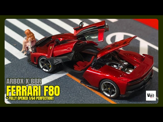 AR Box BBR 1/64 フェラーリ　F80 レッド　全開閉モデル ARBox x BBR Ferrari F80 Greatest Ever 1/64 unBox! | V2 BBR unBox