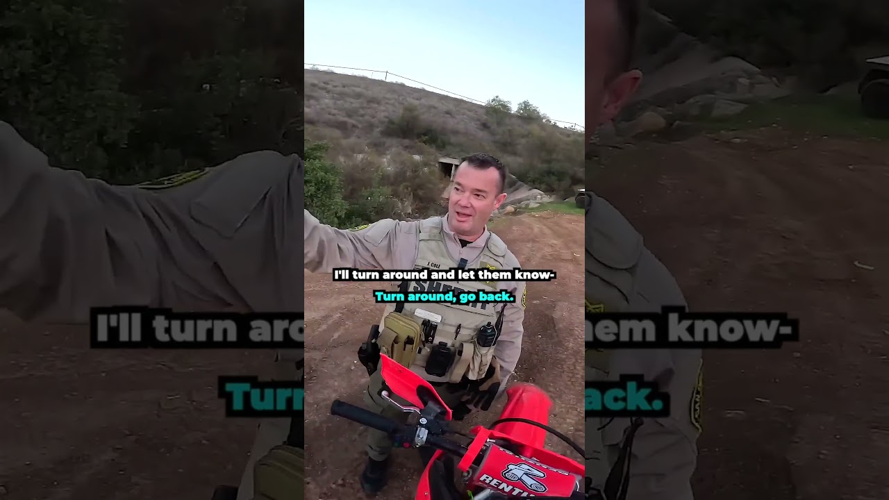 Bikers end up on the wrong trail with cops 😬 