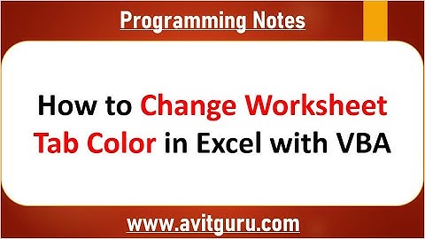 How to Change Worksheet Tab Color in Excel with VBA