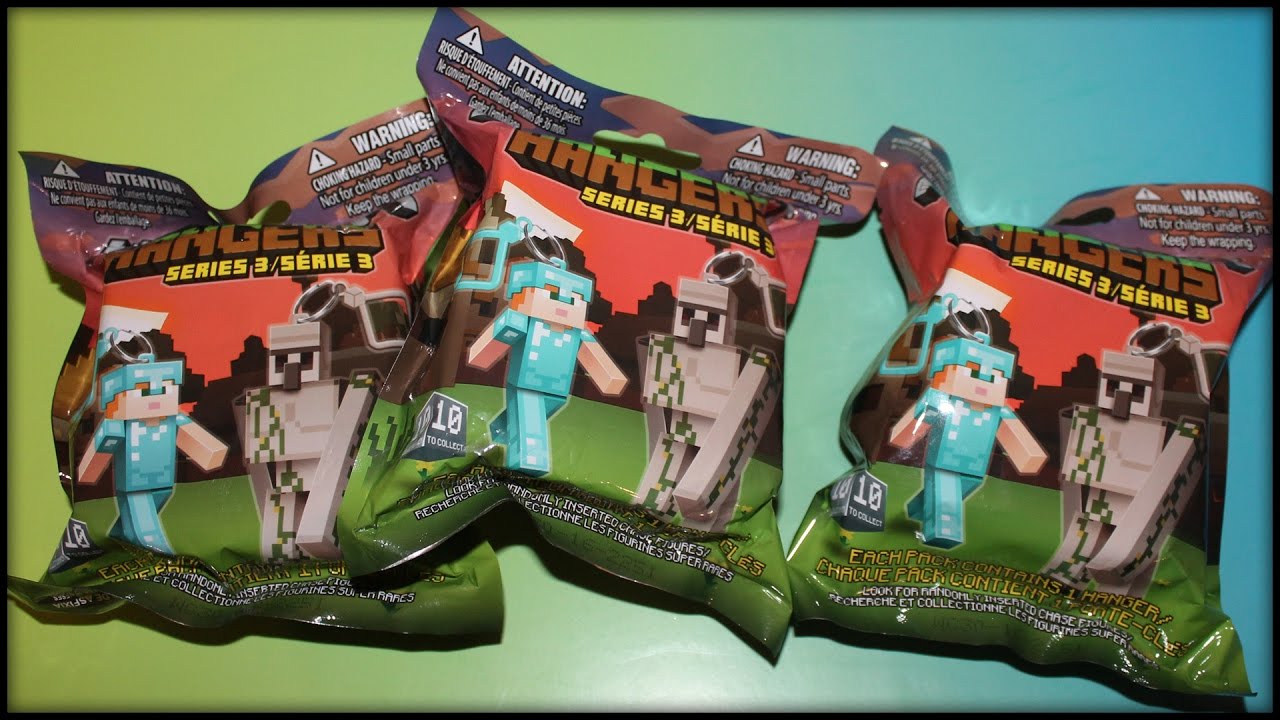 MINECRAFT HANGERS Series 3 MYSTERY UNBOXING! - YouTube