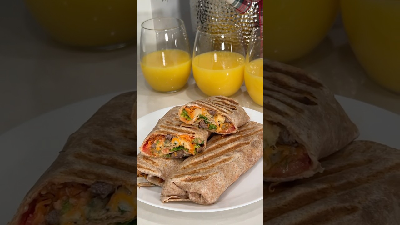 Loaded beef wraps with vegetables 