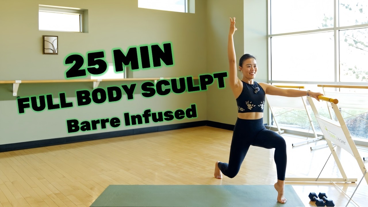 25 MIN Full Body Sculpt Workout | All Standing, Dumbbells, Barre | No Repeats