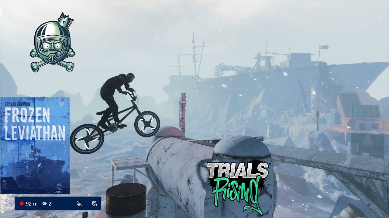 Trials Rising Frozen Leviathan DLC Extreme Zero Fault Run - 