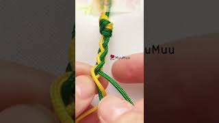How to Tie 4 Strand Flat Braid Knot #四股編 #shorts #muumuu #knot #macrame #diy #4strandflatbraidknot