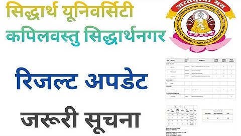 URGENT INFORMATION // Siddharth University exam result update latest news☺️☺️😯