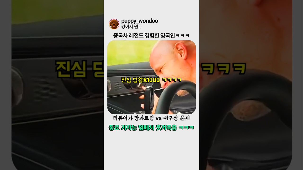중국차 시승중 레전드 경험한 리뷰어