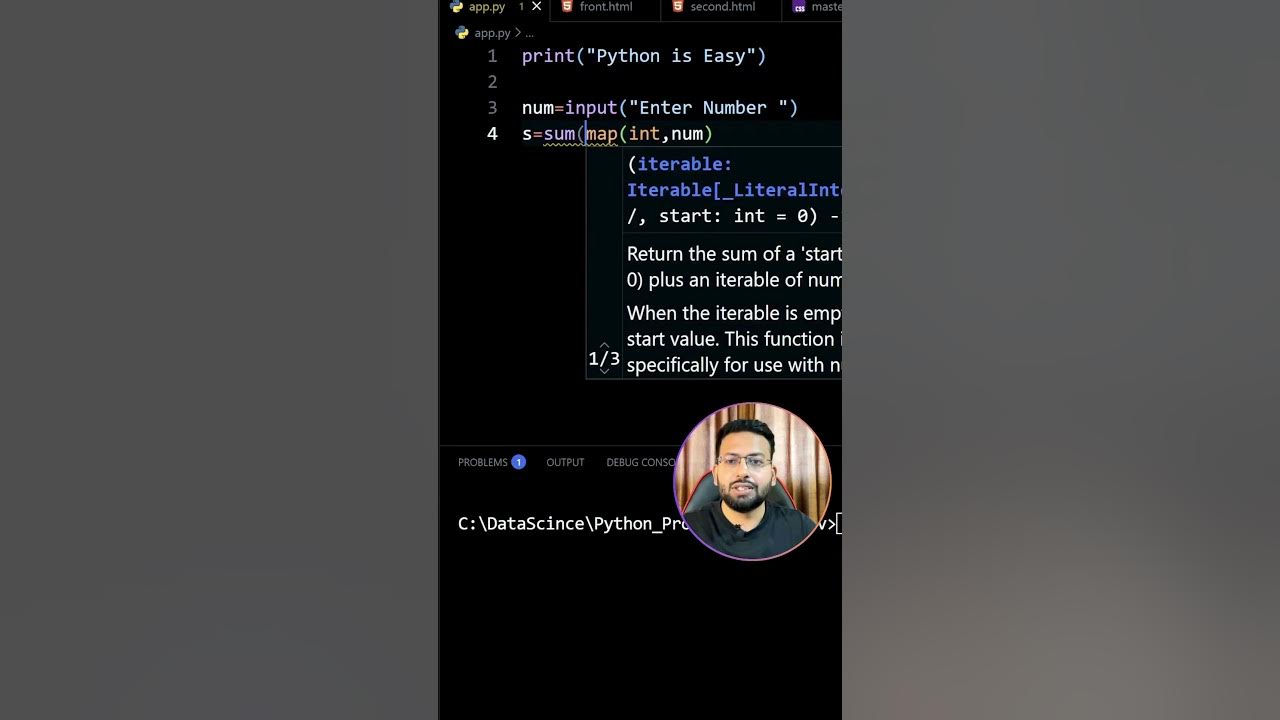 Sum of Digits in ONE LINE using Python 😱 | Python Trick for Beginners # ...