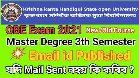 Kkhsou Master Degree 3 Semester Email id Published //New // Old Course  // Outher Options