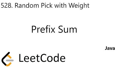 LeetCode 528 | Random Pick with Weight | Prefix Sum | Java