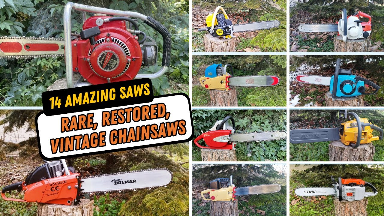 14 EPIC Restored Vintage Chainsaws: STIHL, Solo, Jonsereds, Dolmar, Partner, Husqvarna