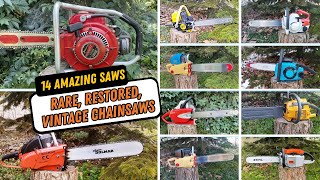 14 EPIC Restored Vintage Chainsaws: STIHL, Solo, Jonsereds, Dolmar, Partner, Husqvarna