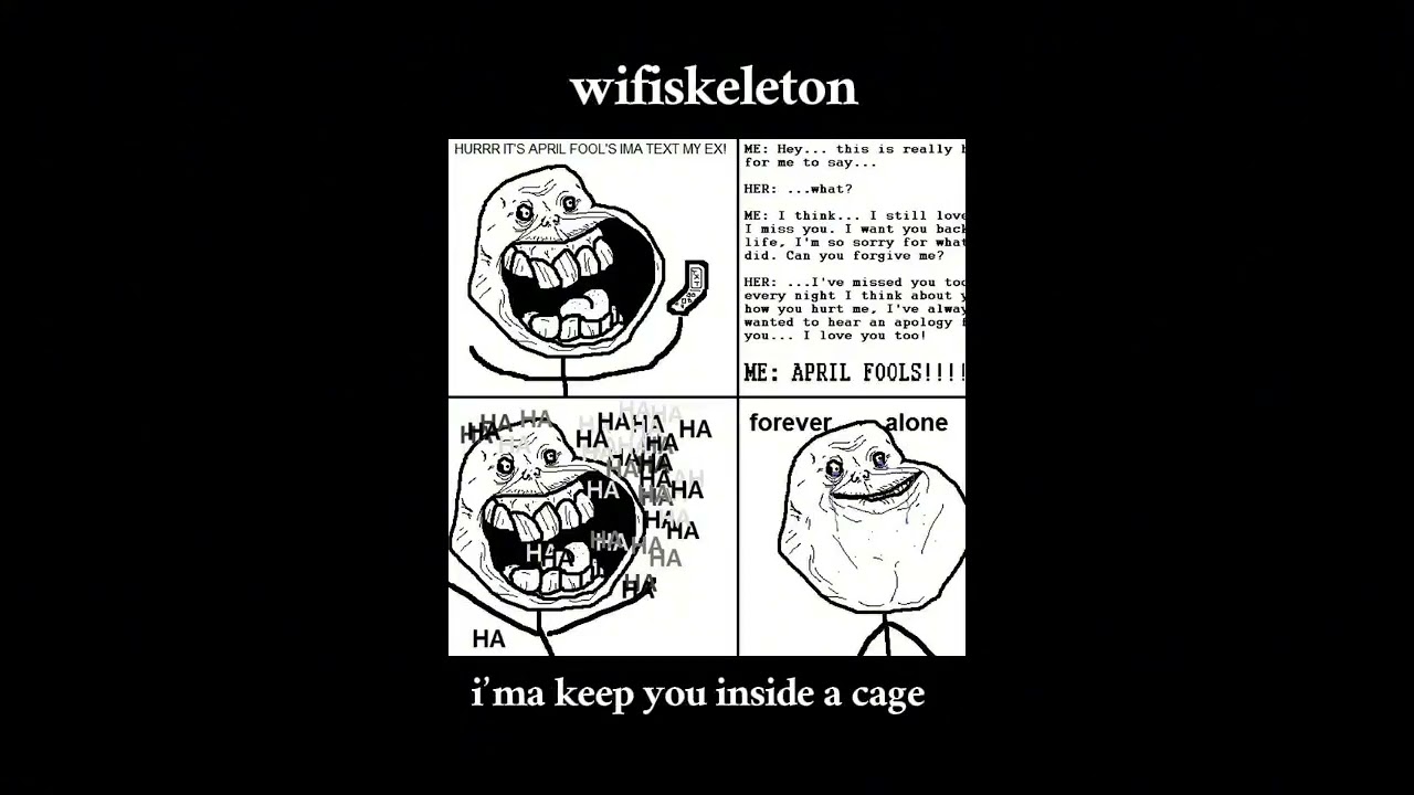 ugly asf and forever alone - wifiskeleton (lyrics)