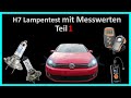 H7 Lampentest (mit Messwerten)