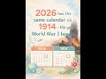 2026 Mirrors 1914: A Chilling Calendar Coincidence