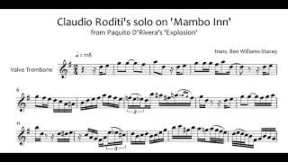 Claudio Roditi's solo on 'Mambo Inn' (Transcription)