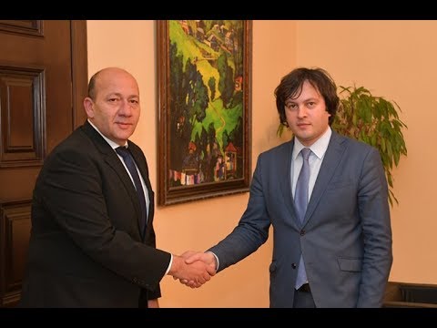 ირაკლი კობახიძე საქართველოს პროფკავშირების გაერთიანების თავმჯდომარეს, ირაკლი პეტრიაშვილს შეხვდა