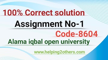 Assignment no-1 8604 spring 2022//Aiou 8604//8604 Solved assignment no-1 2022//assignment solution 1