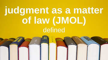 Judgment as a Matter of Law (JMOL) | Explained Simply (Civil Procedure)